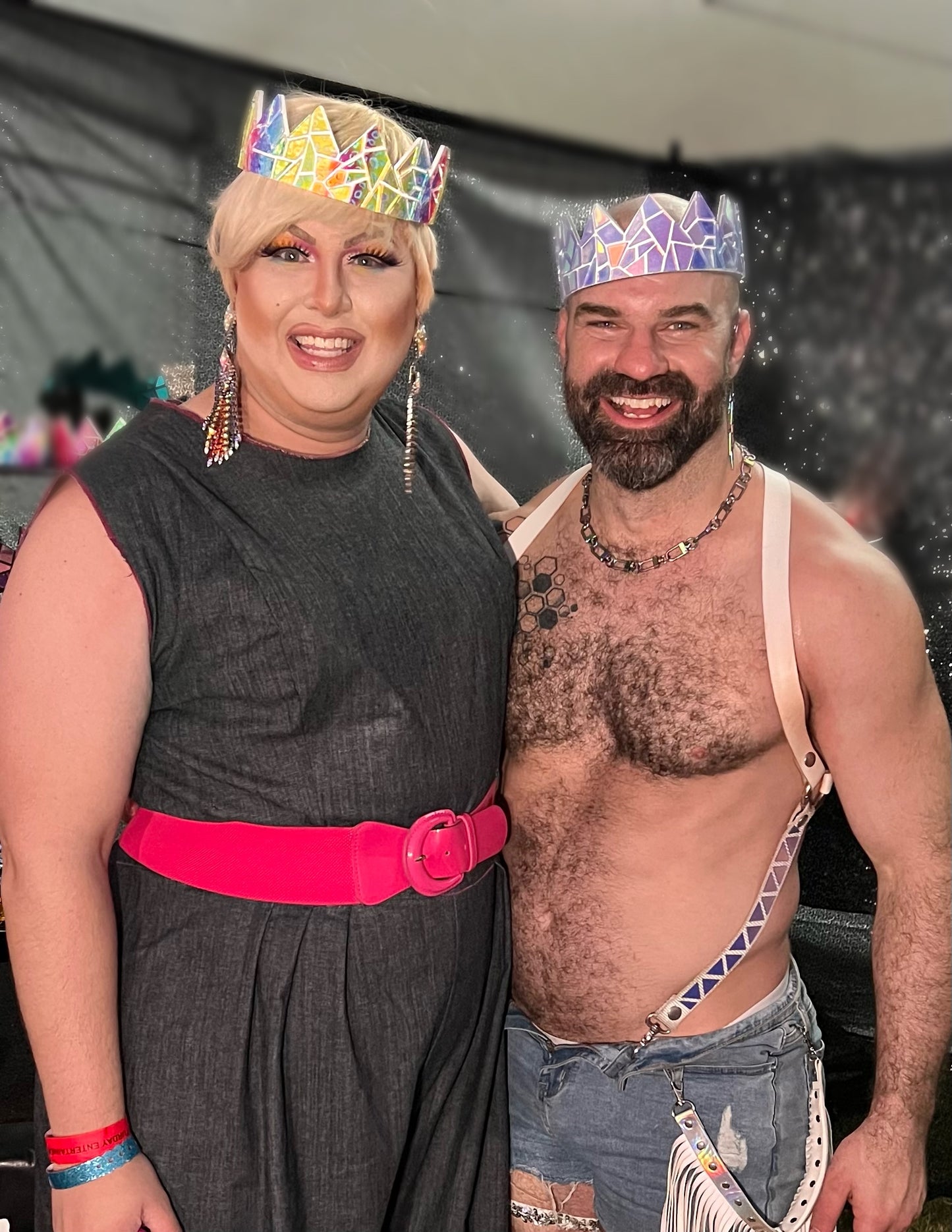 Holographic Rainbow Leopard Crown on White