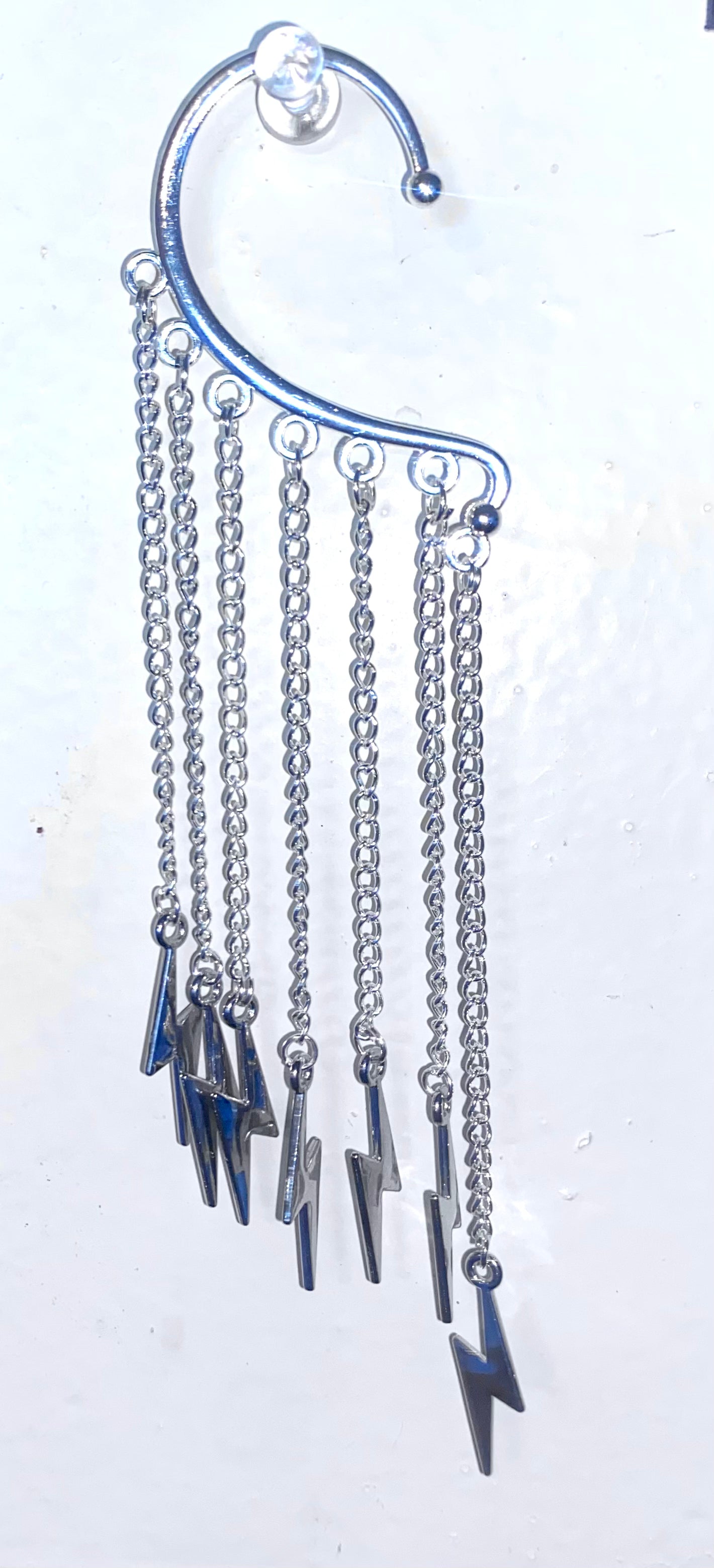 Silver Bolt Ear Cuff