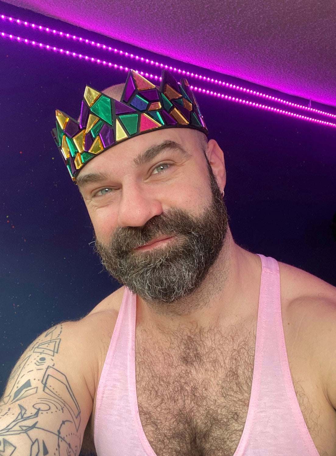 Mardi Gras Mirror Crown on Black