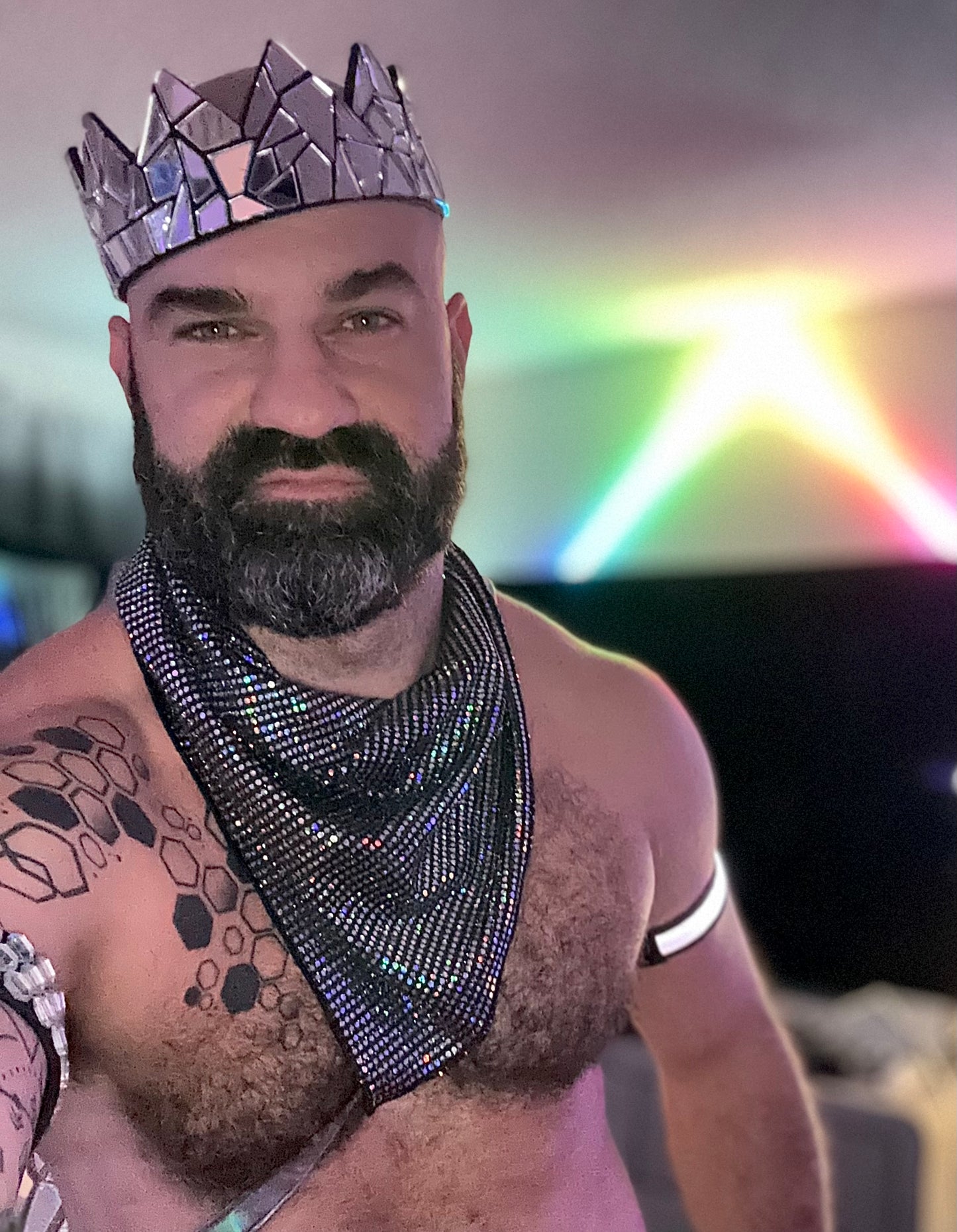 Silver Mirror Crown on Black