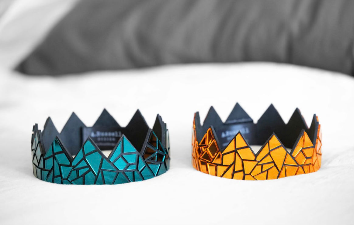 Teal Mirror Crown on Black