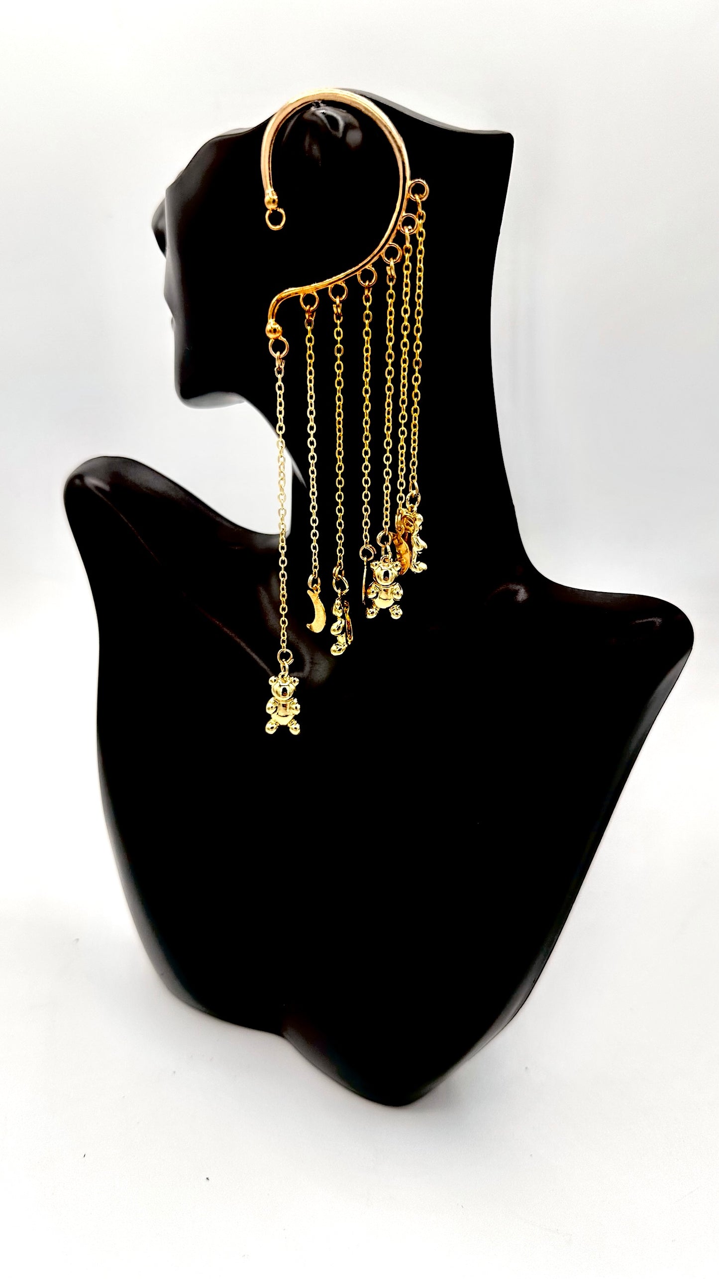 Golden Gummy Bears & Moons Ear Cuff