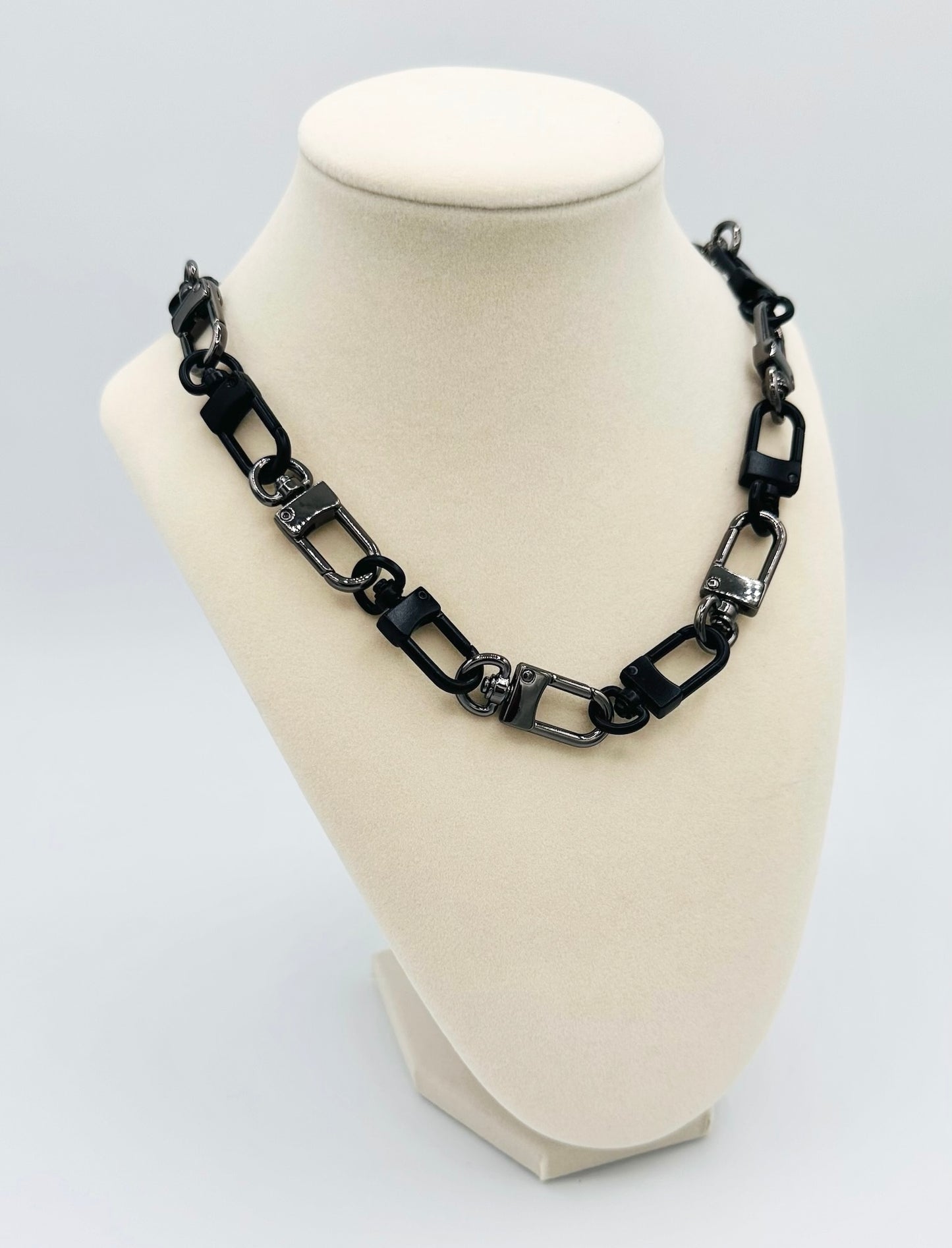 Gunmetal and Black Chain Necklace