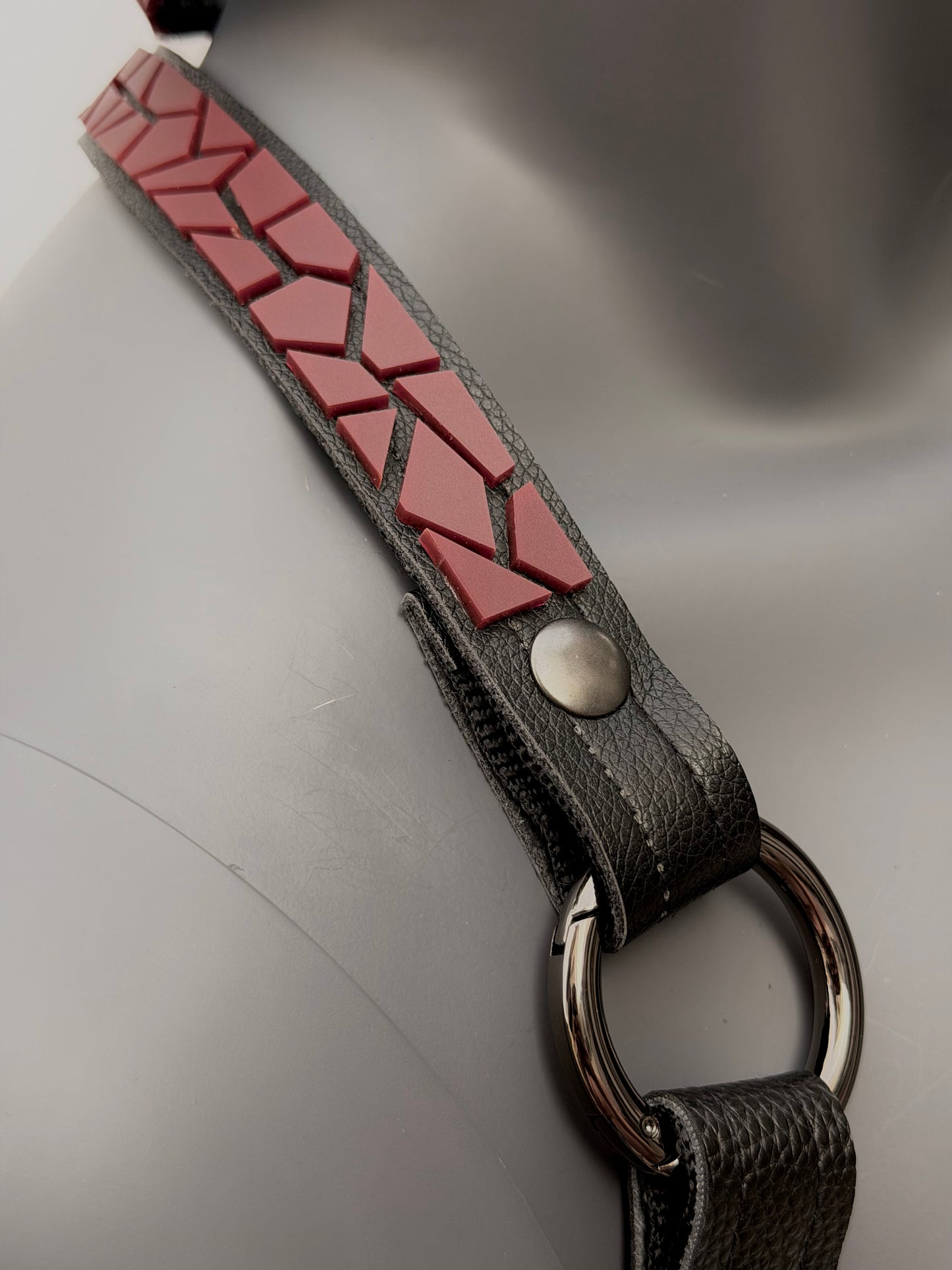 Harness Set - Ox Blood Tile on Black Leather