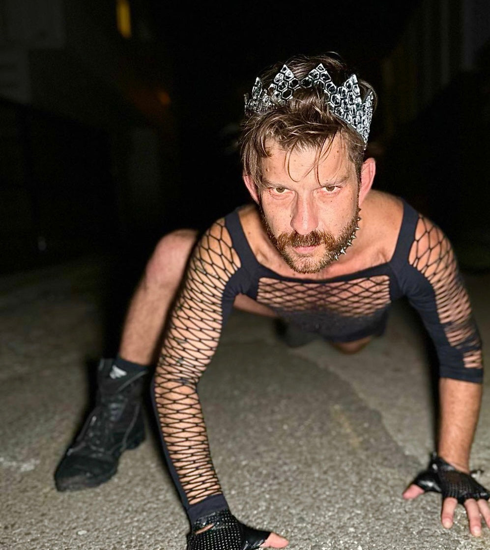 Silver Honeycomb Mirror Crown on Black