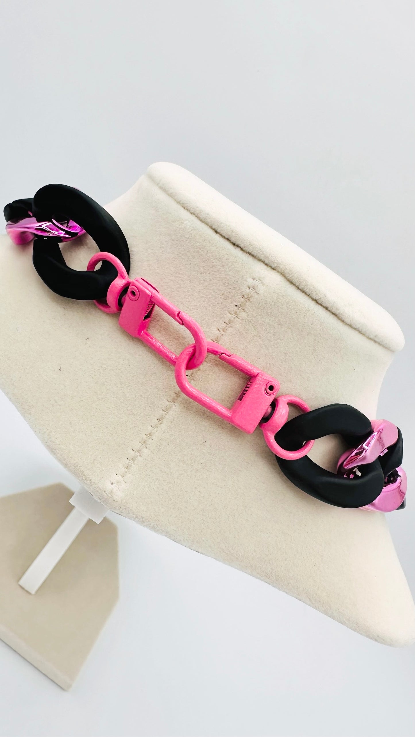 Pink and Black Chunky Chain (Acrylic)