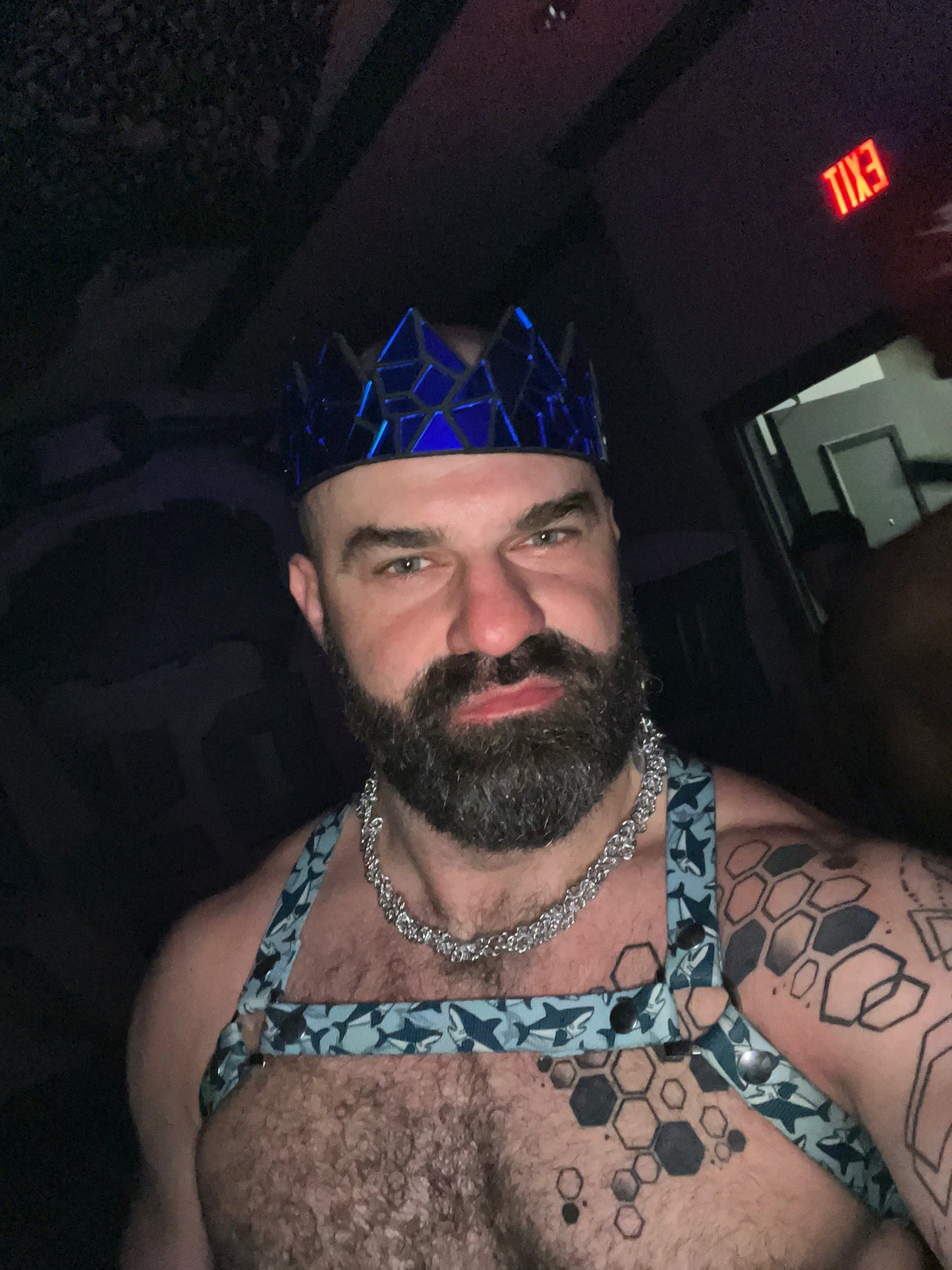 Dark Blue Mirror Crown on Black