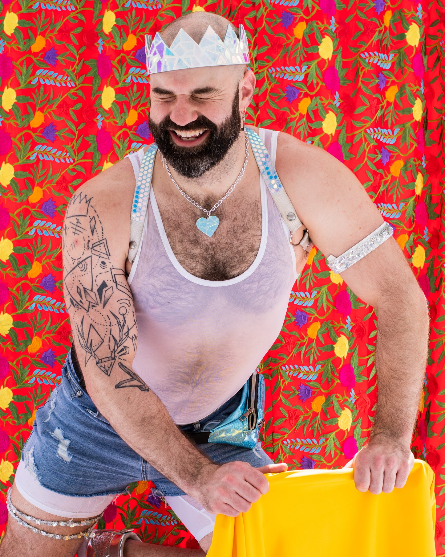 Iridescent Mirror Crown on White