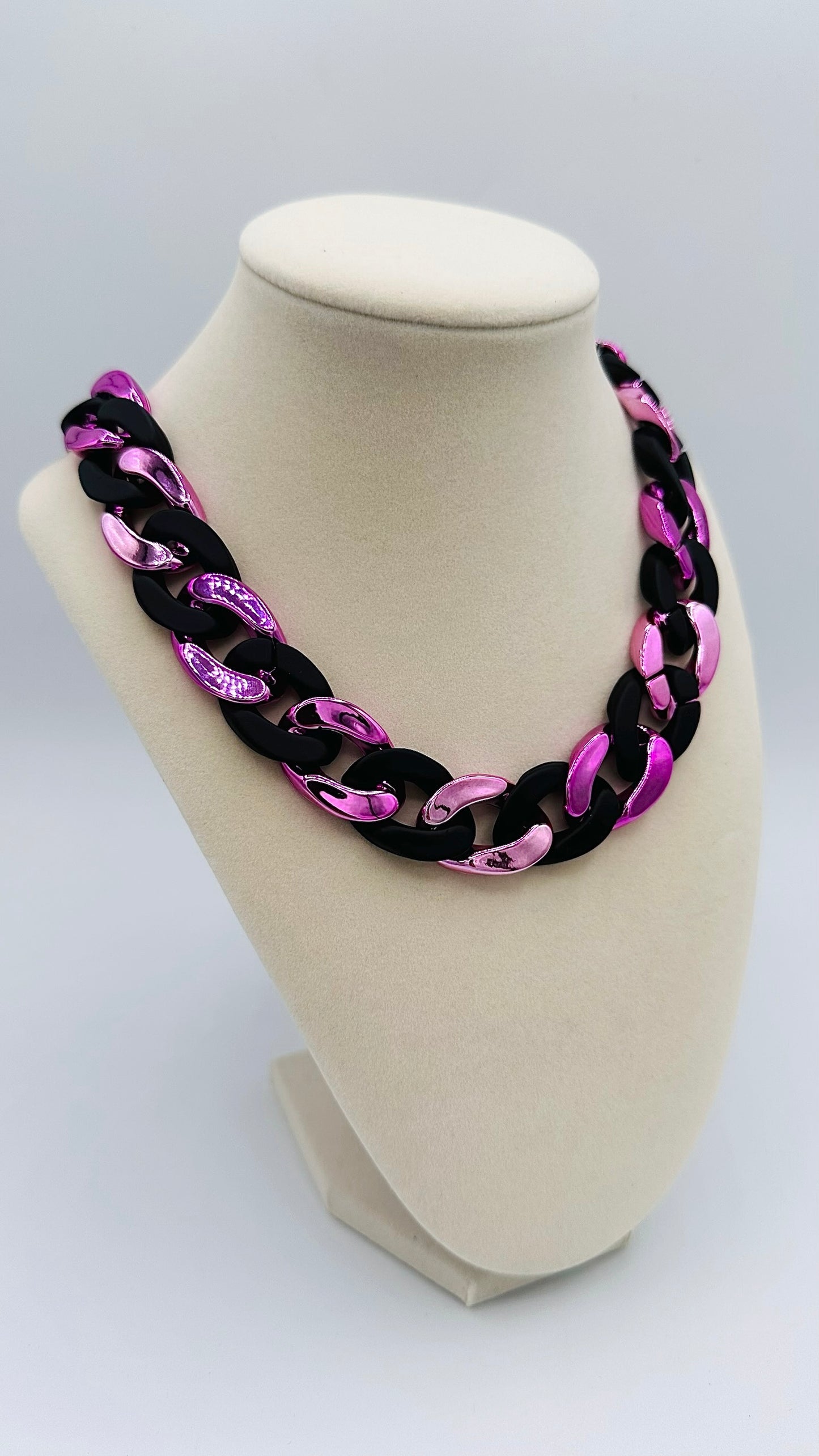 Pink and Black Chunky Chain (Acrylic)