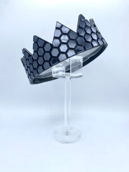 Black Honeycomb Mirror Crown on Black