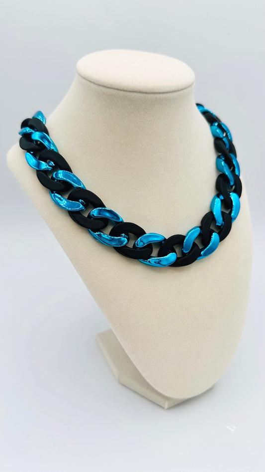 Blue and Black Chunky Chain (Acrylic)