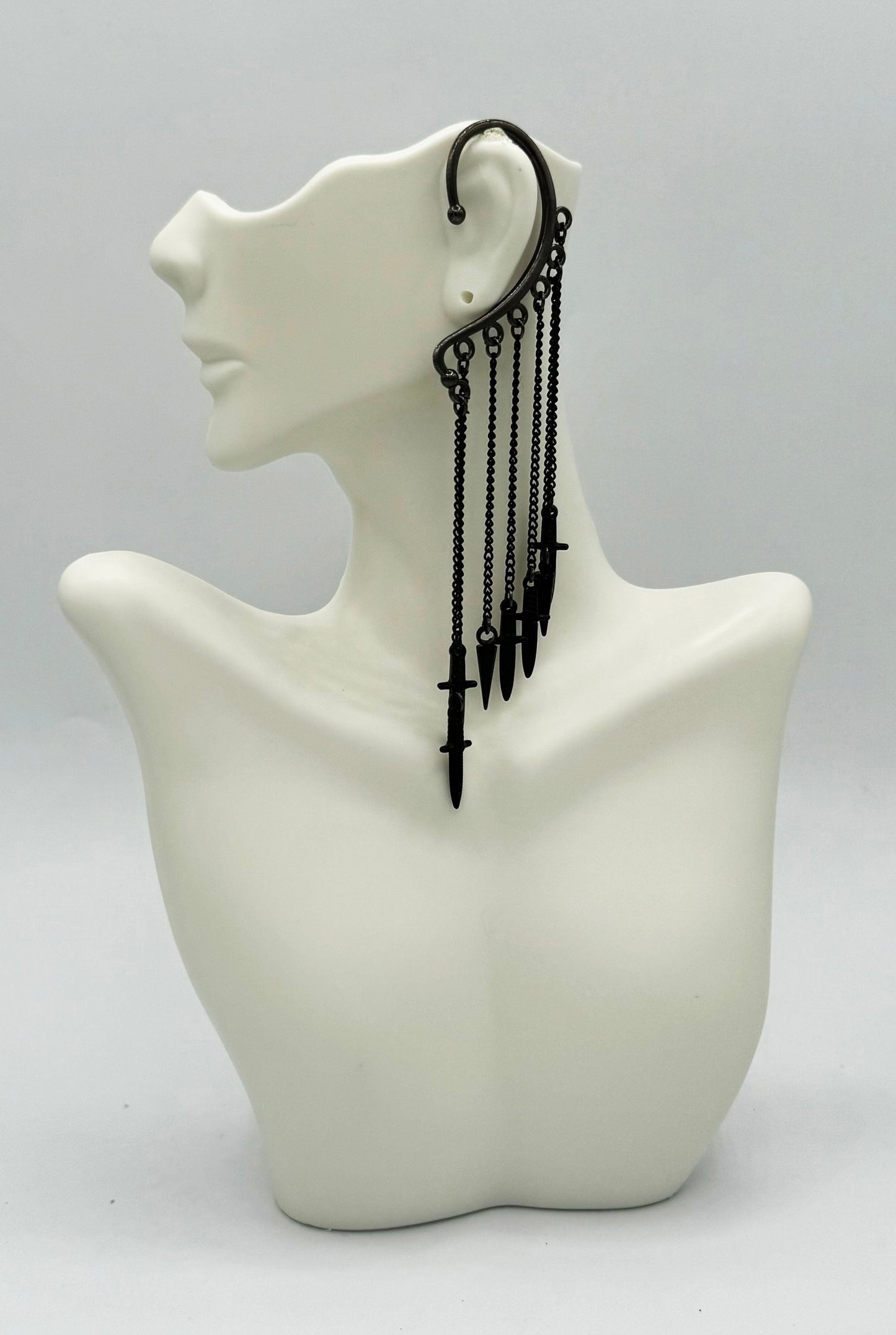 Black Dagger Ear Cuff