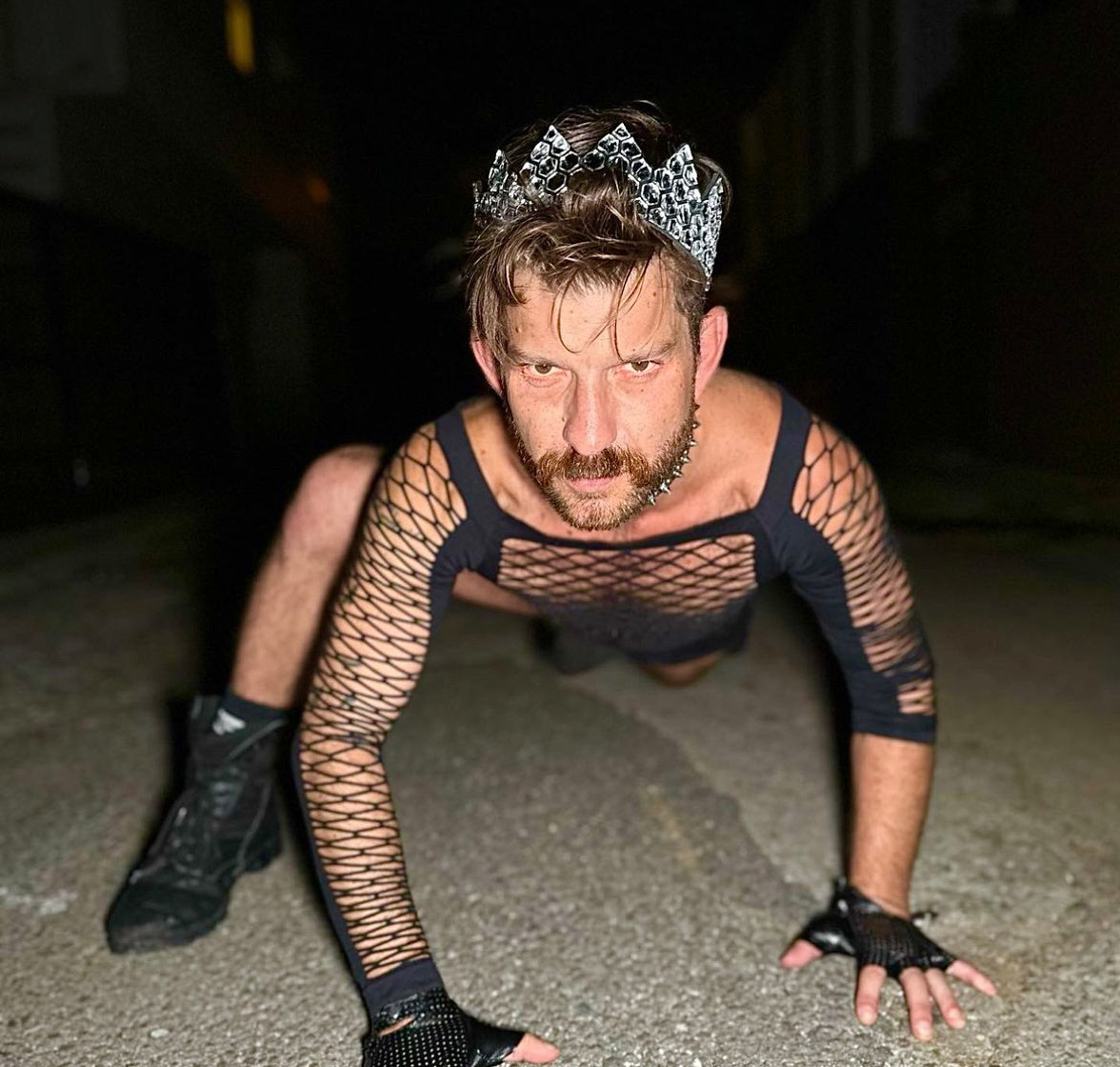 Gold Honeycomb Mirror Crown on Black