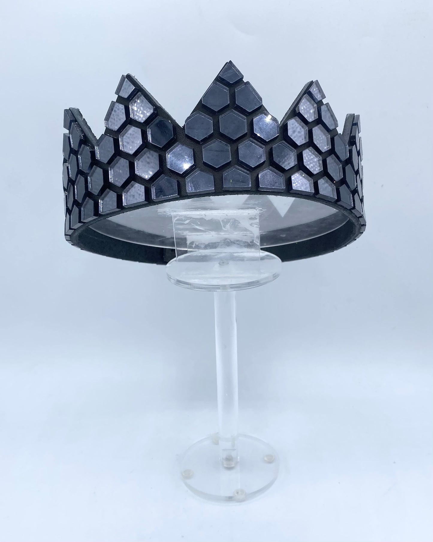 Black Honeycomb Mirror Crown on Black
