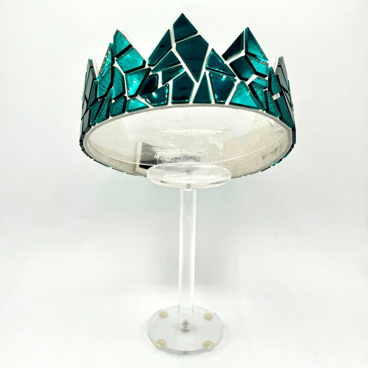 Teal and White Mirror Crown