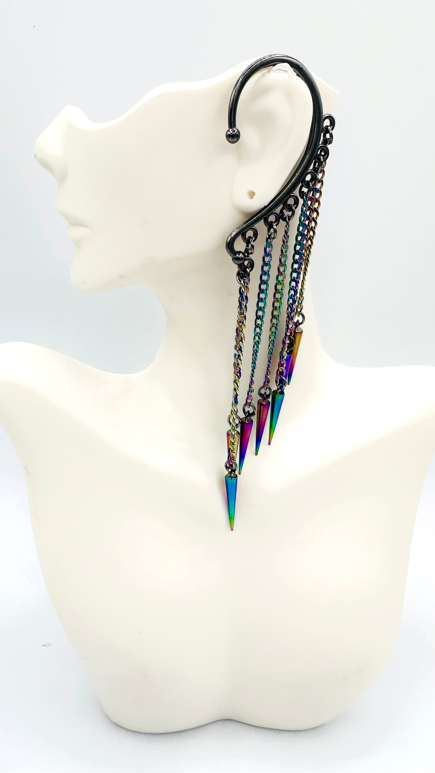Iridescent Spike Ear Cuff