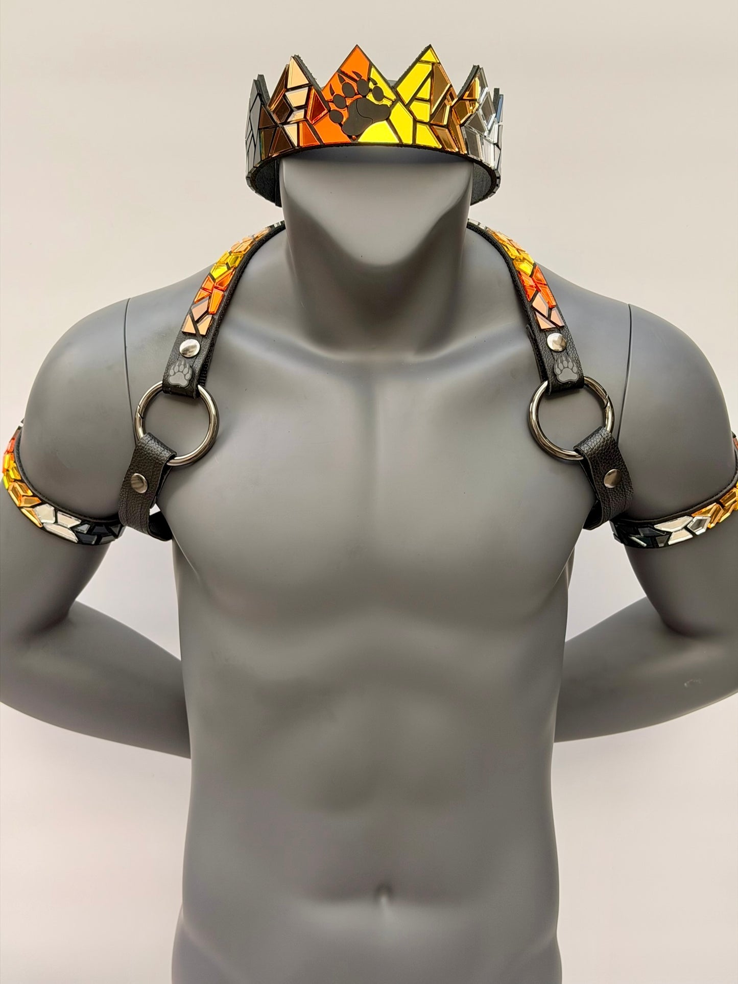 Harness Set - Bear Pride on Black Leather