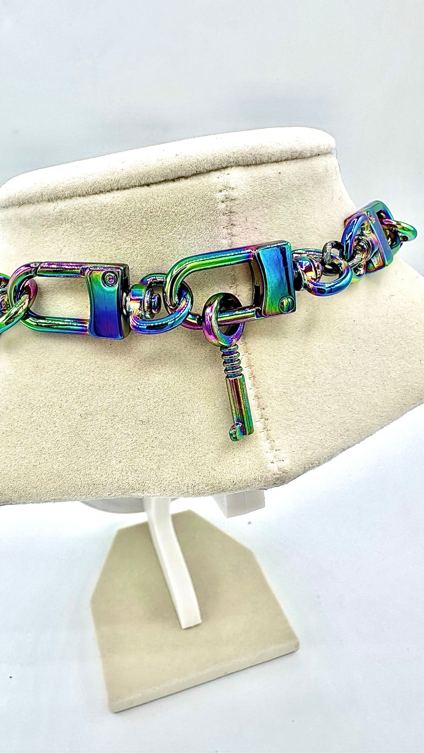 Iridescent Padlock Necklace