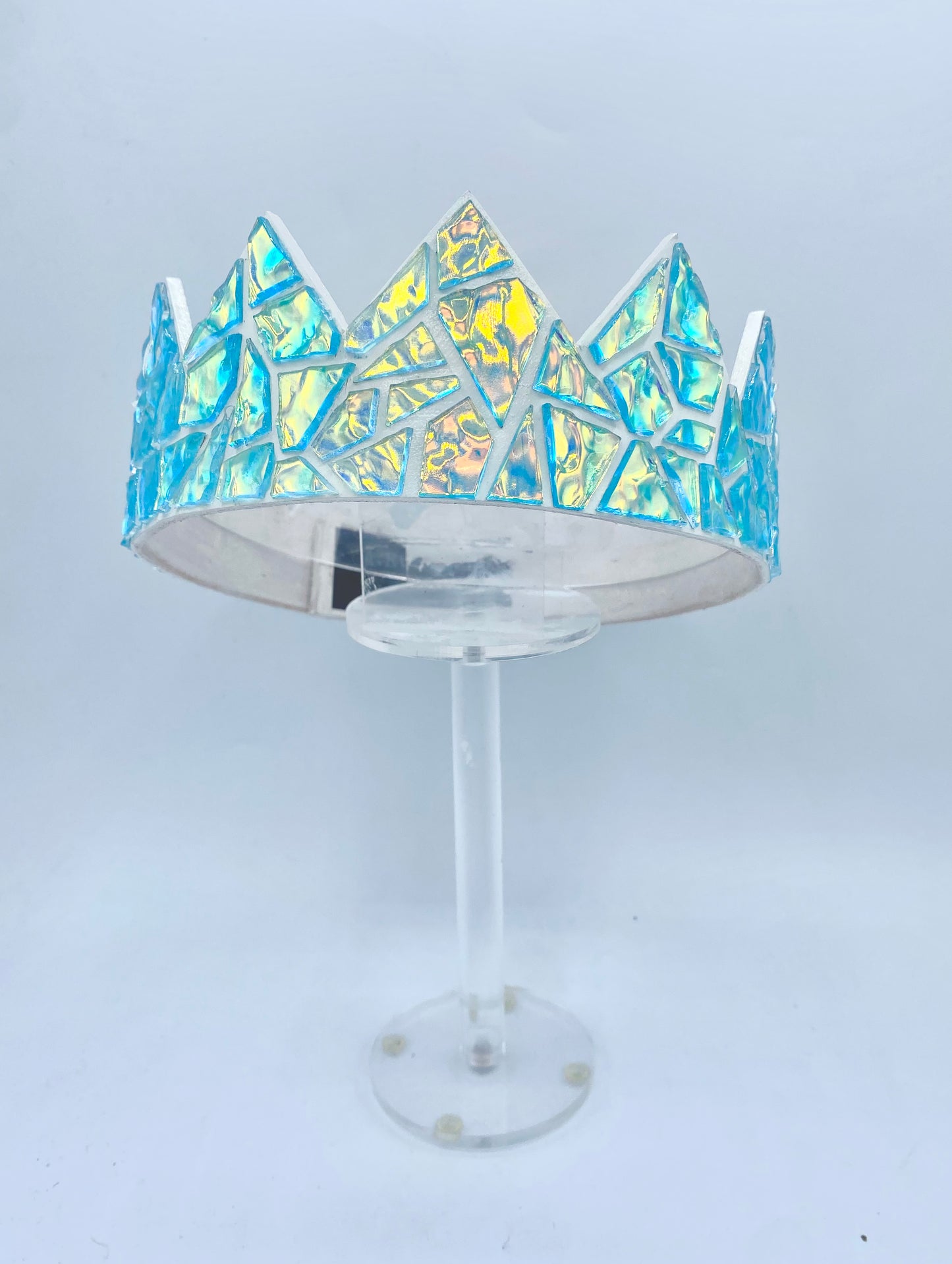 Glacial Iridescent Crown on White