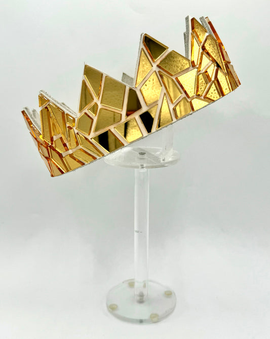 Gold Mirror Crown on White