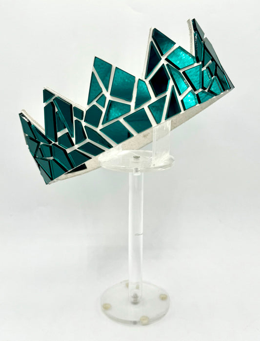 Teal and White Mirror Crown