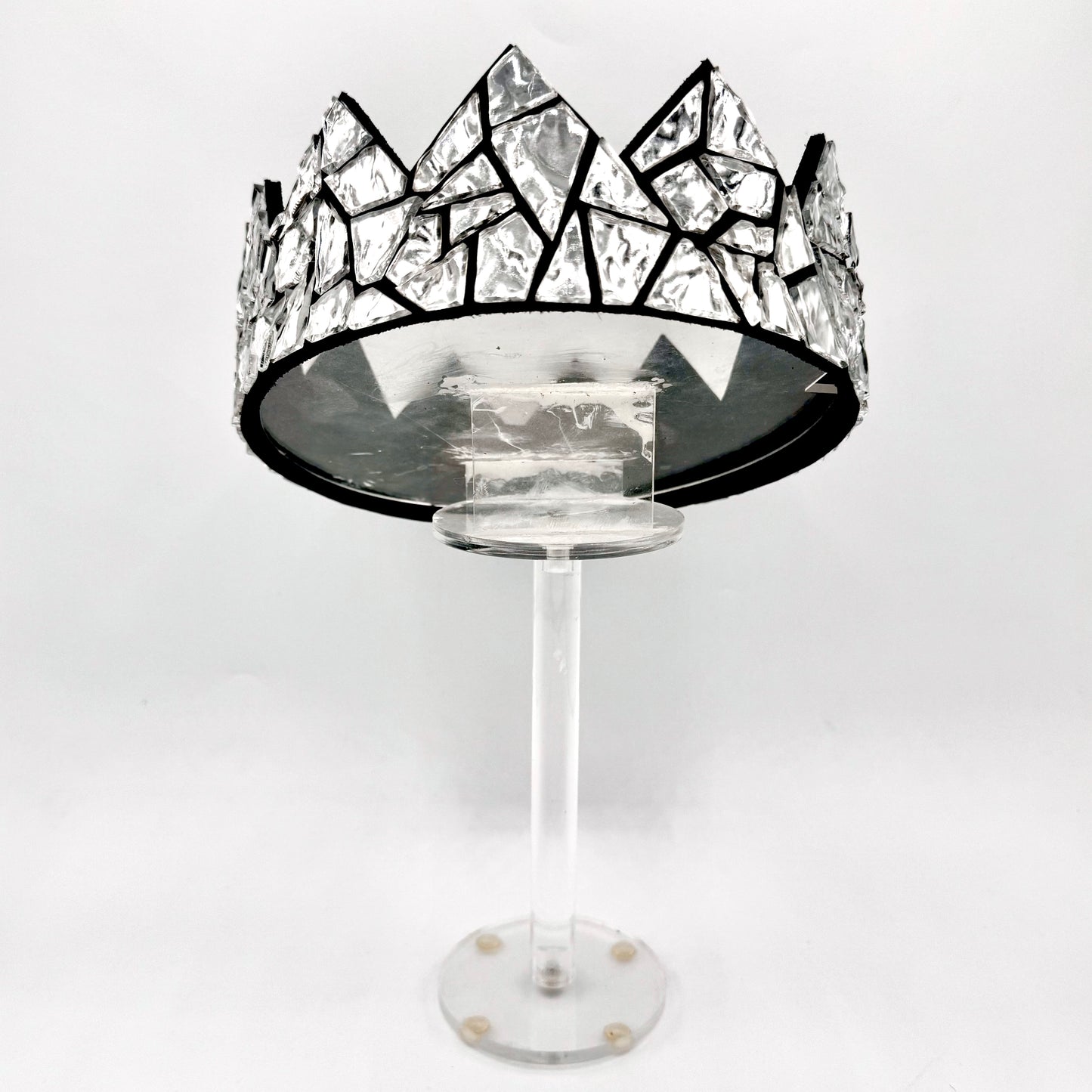 Glacial Texture Silver Crown on Black
