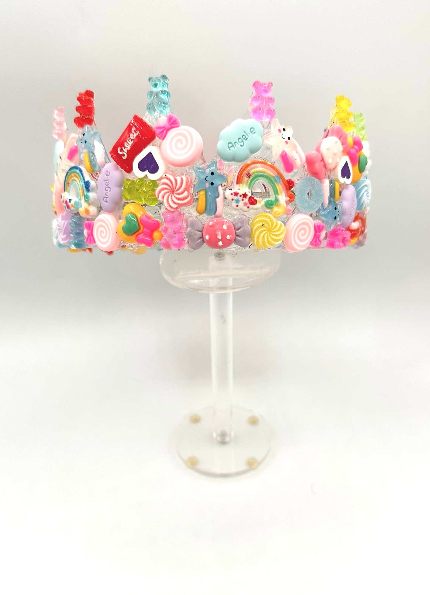 Rainbow Candy Crown On Clear