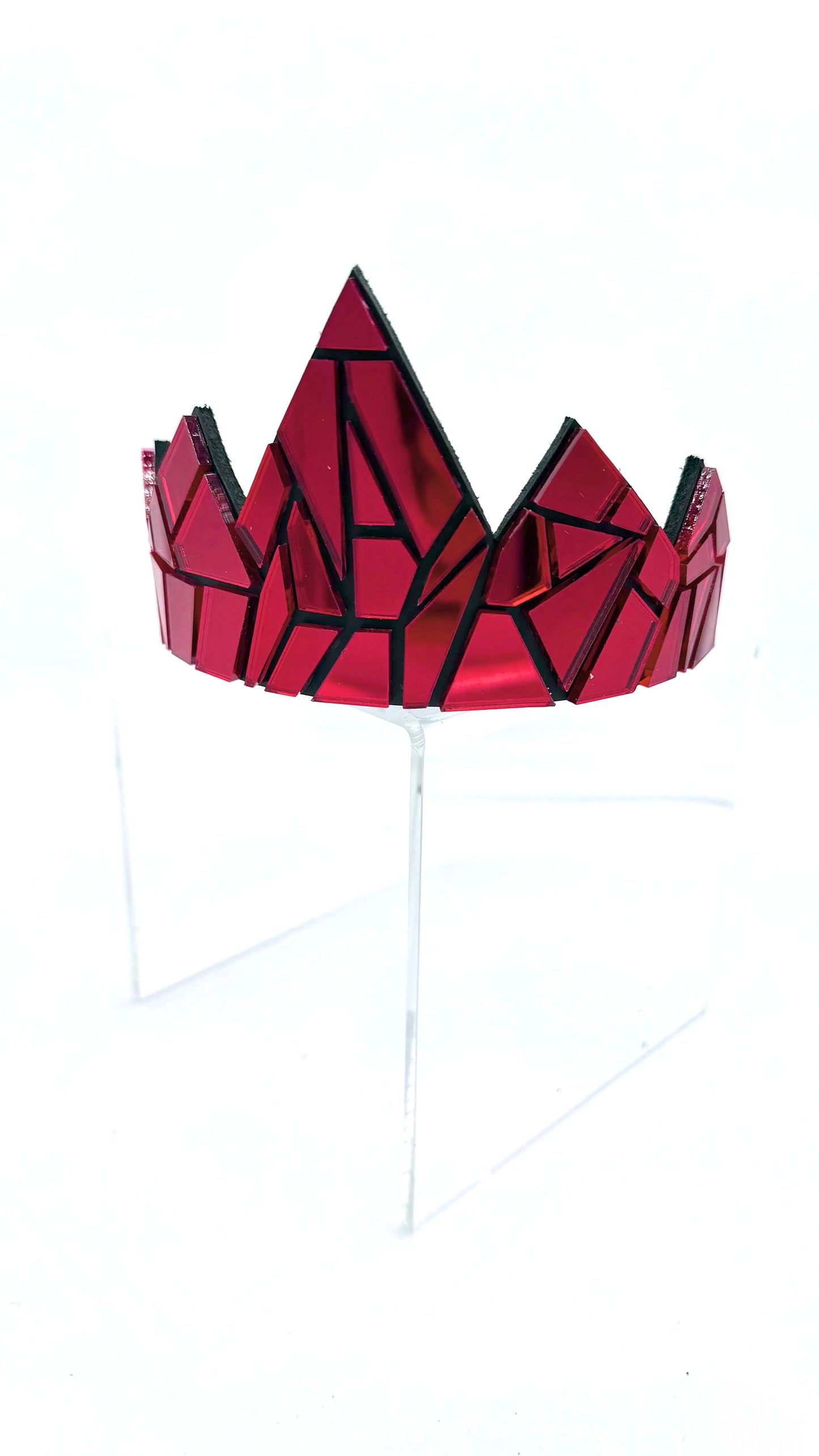 Red Mirror Tiara on Black
