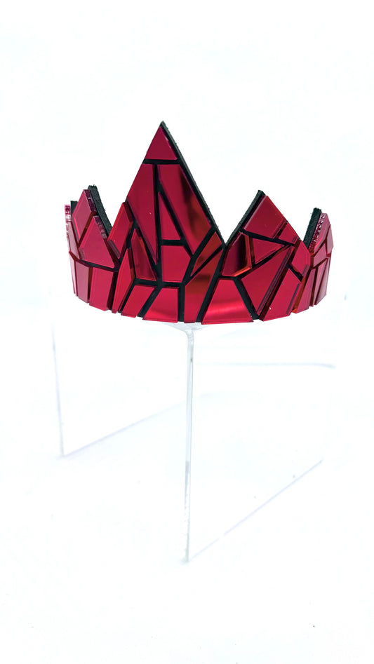 Red Mirror Tiara on Black