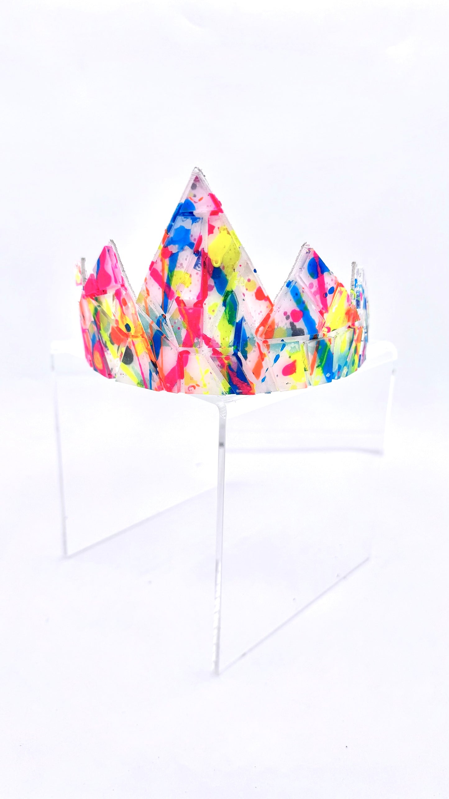 UV Splatter Paint Tiara on White