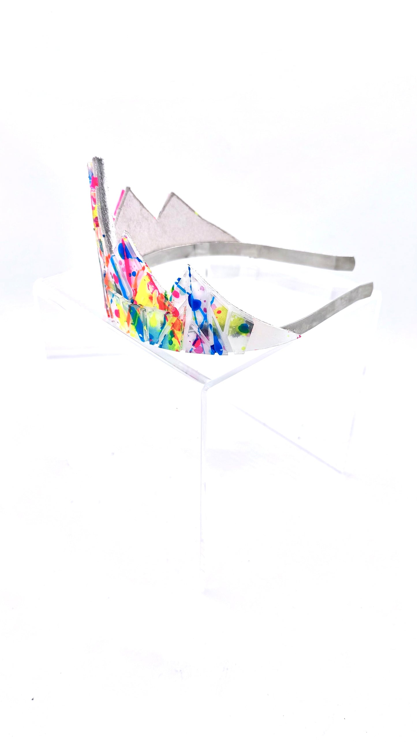 UV Splatter Paint Tiara on White