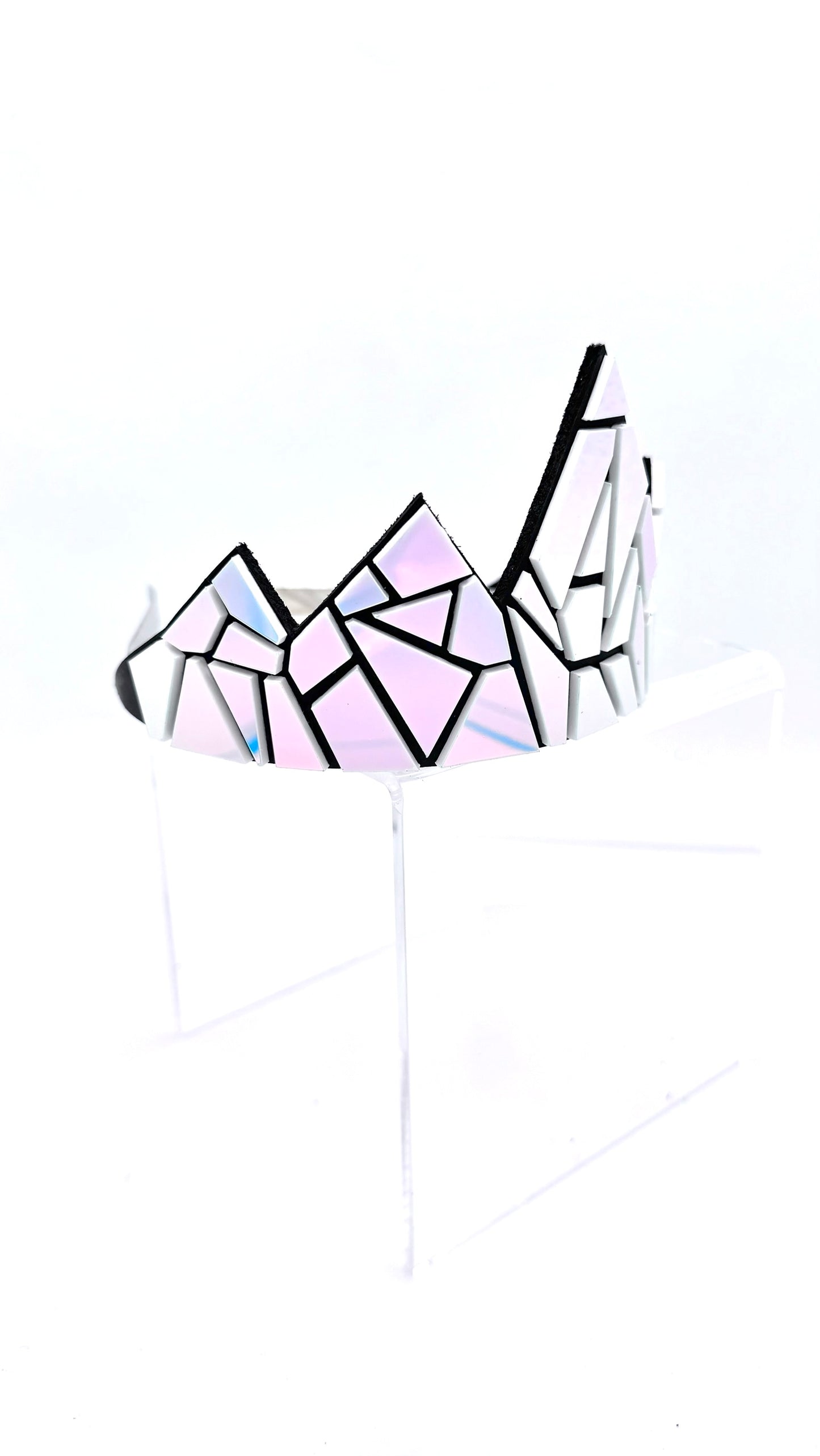 Iridescent Moonstone Tiara on Black