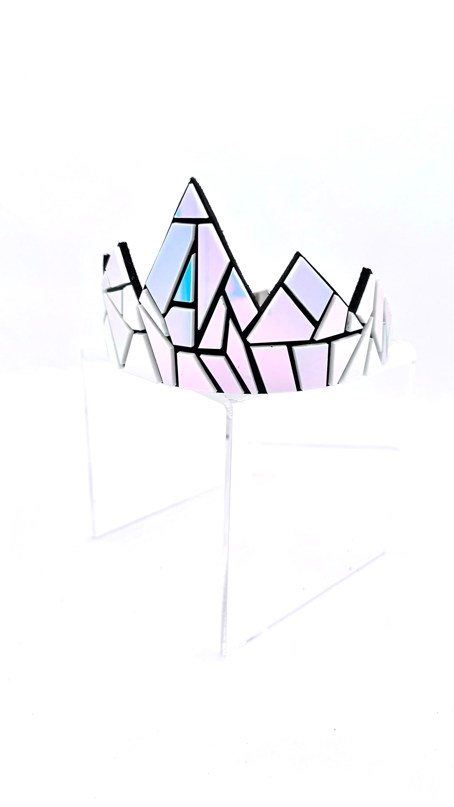 Iridescent Moonstone Tiara on Black