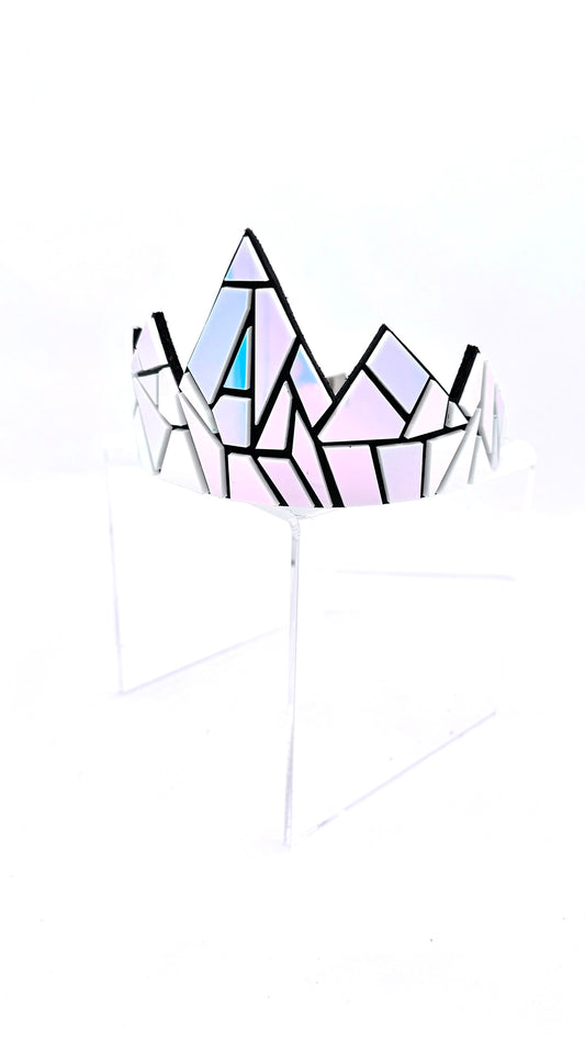 Iridescent Moonstone Tiara on Black