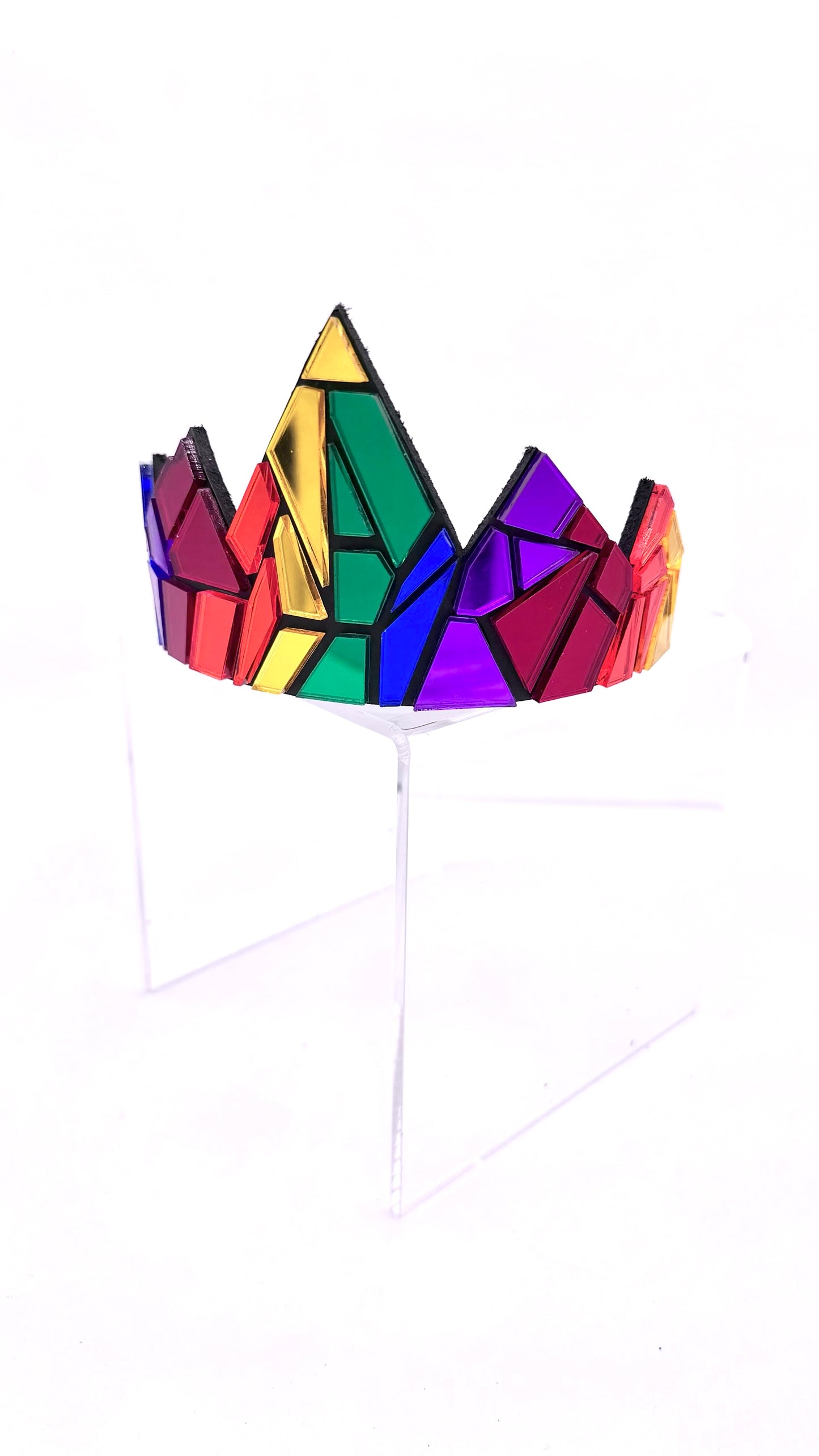 Rainbow Mirror Tiara on Black