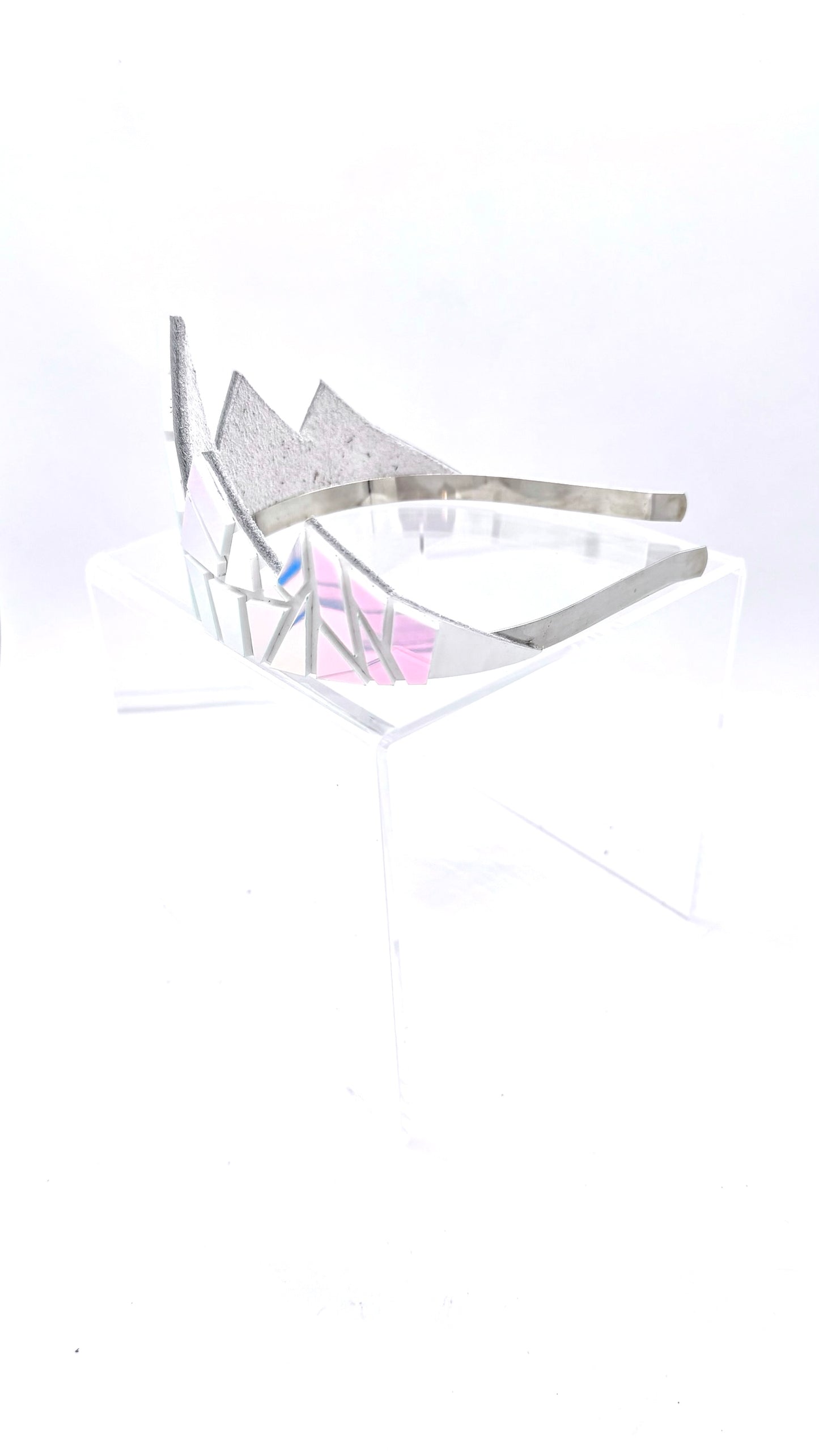 Iridescent Moonstone Tiara on White