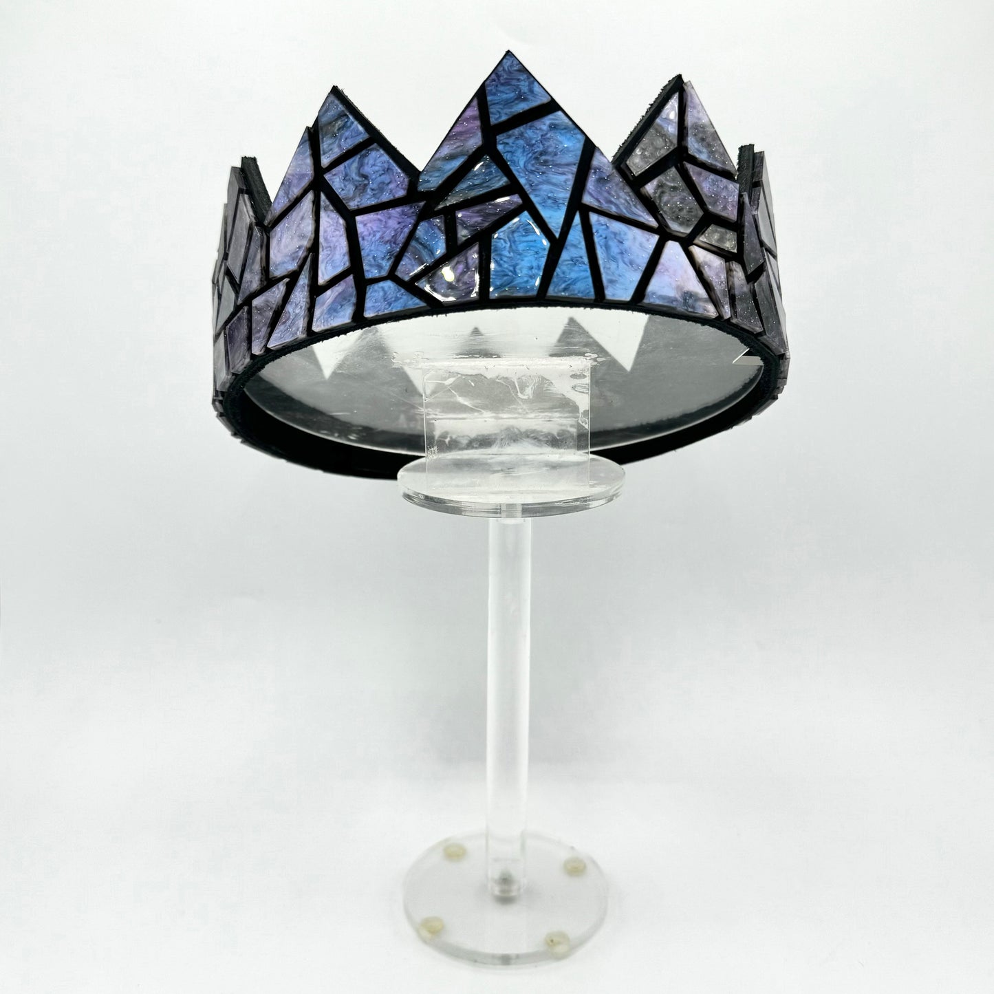 Galaxy Purple Marbled Crown on Black
