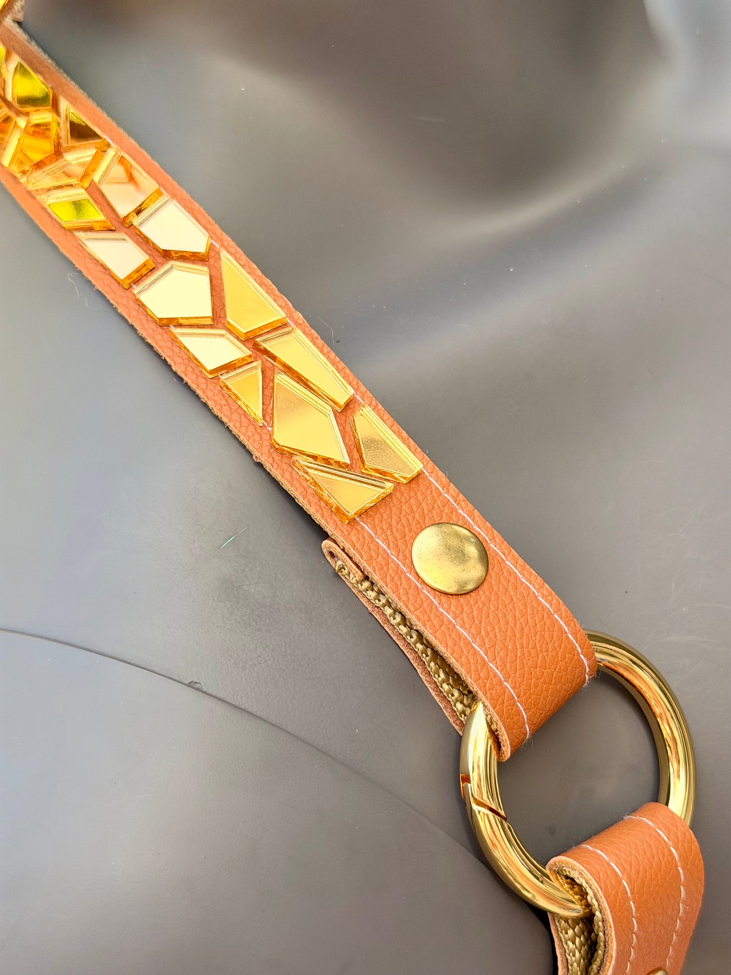 Harness Set - Gold Tile on Tan Leather