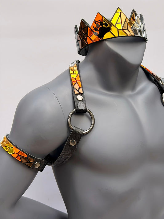 Harness Set - Bear Pride on Black Leather