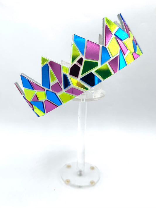 Multi Color Mirror Crown on White