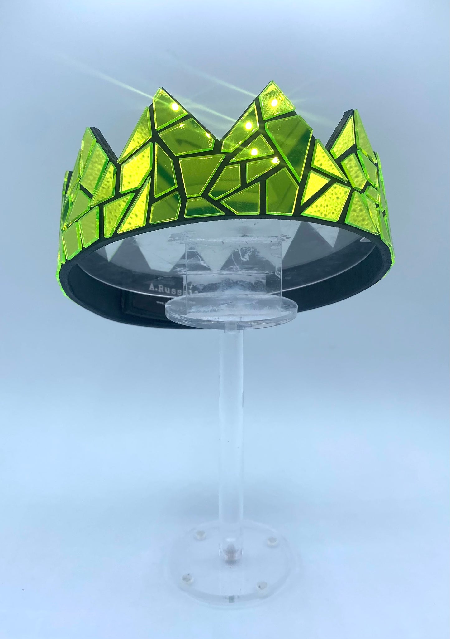 (UV) Lime Mirror Crown on Black