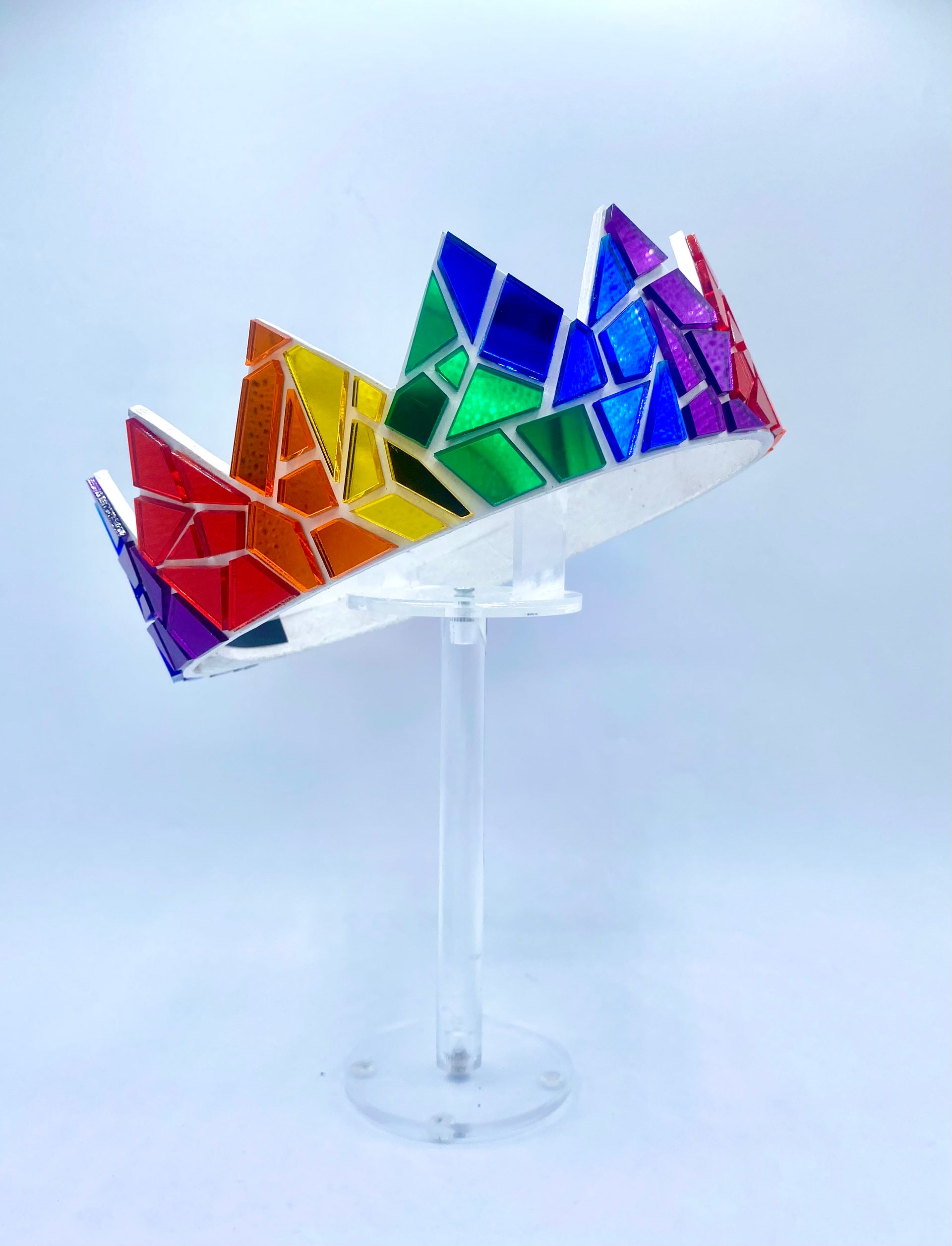 Rainbow Mirror Crown on White