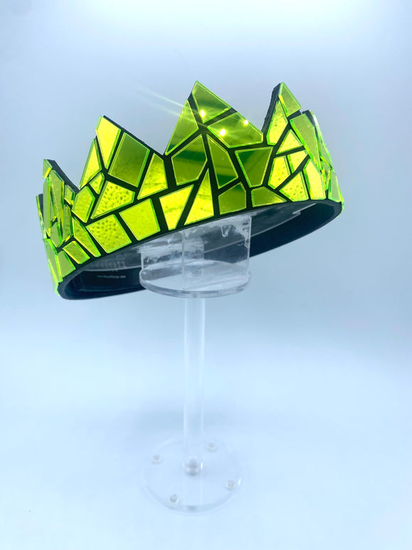 (UV) Lime Mirror Crown on Black