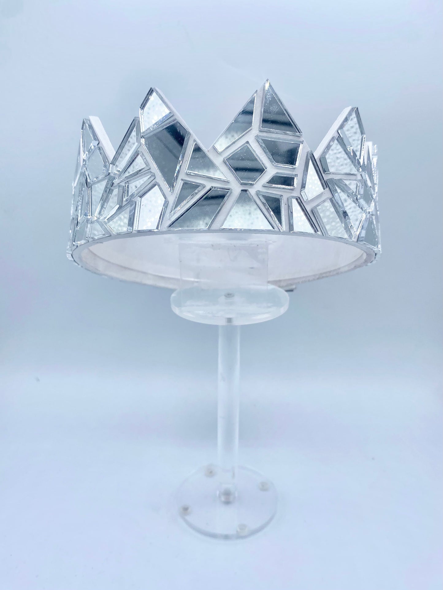 Silver Mirror Crown on White
