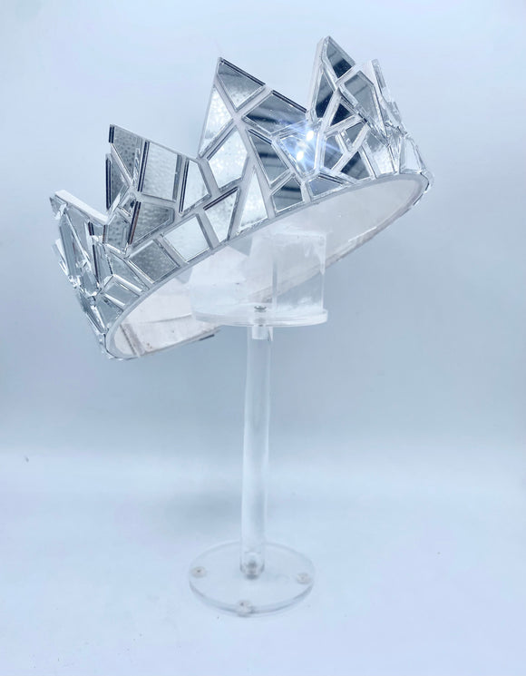 Silver Mirror Crown on White