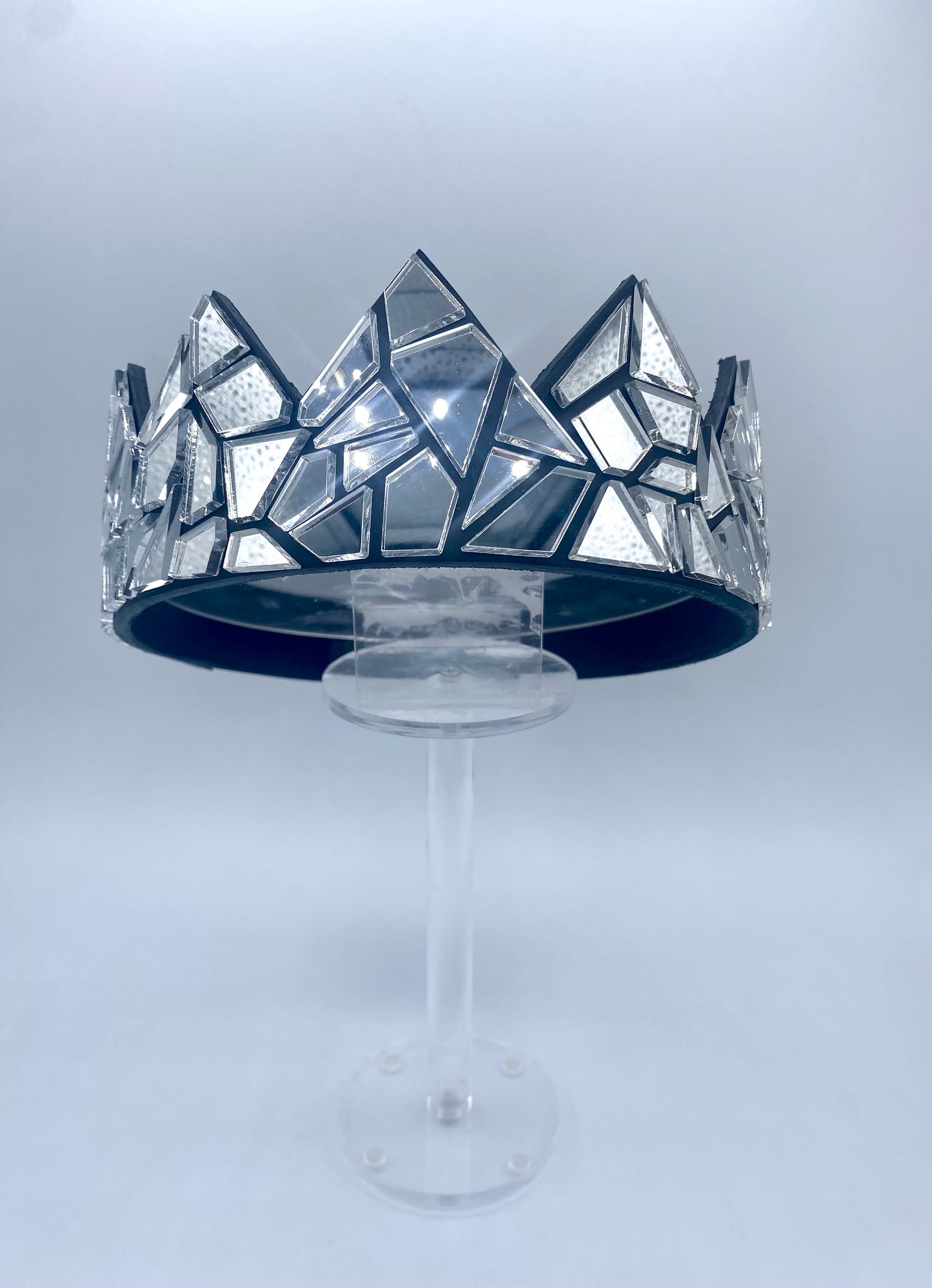 Silver Mirror Crown on Black