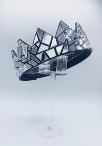 Silver Mirror Crown on Black